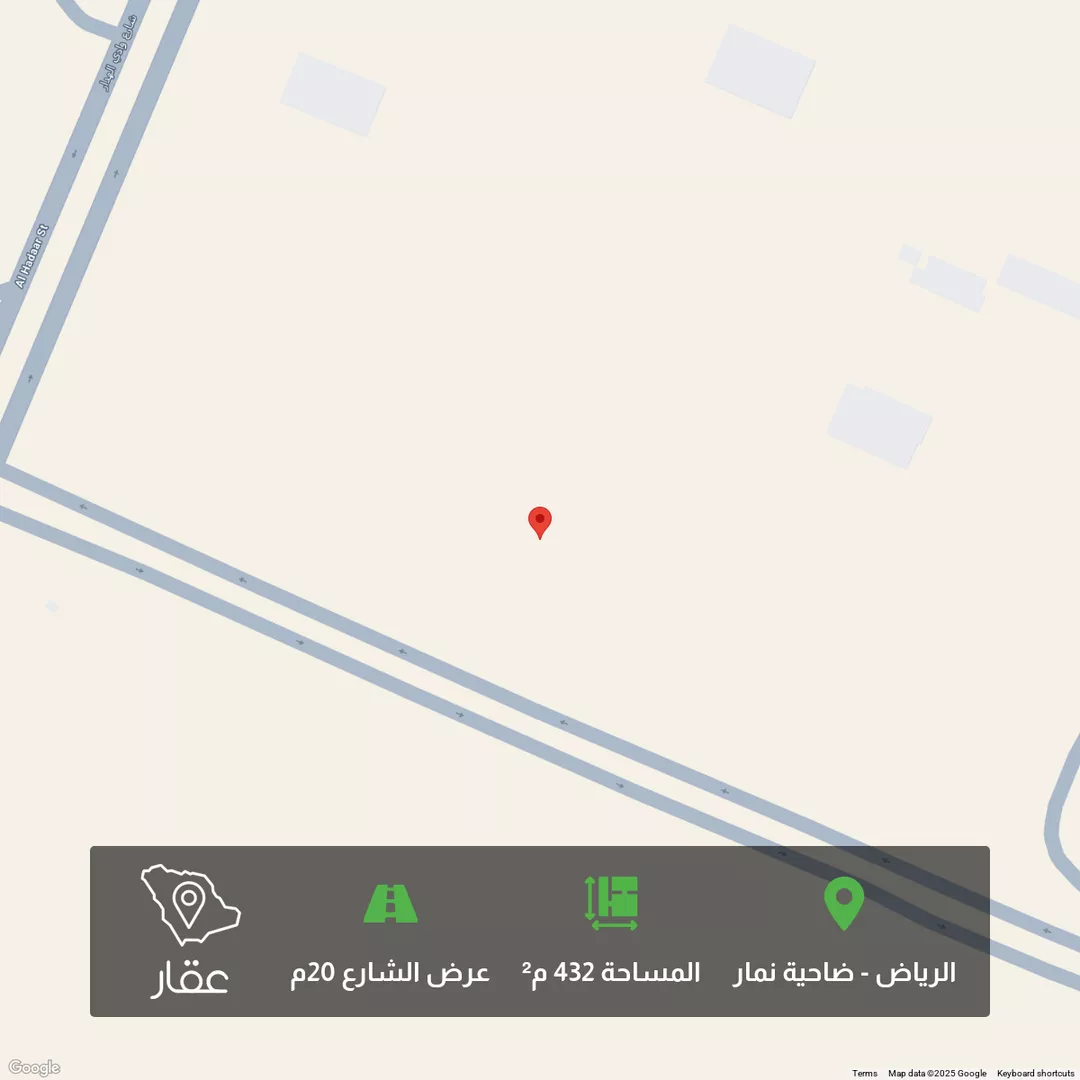 أرض للبيع في شارع عبدالله المحجوب, حي ضاحية نمار, مدينة الرياض, منطقة الرياض 1 صورة