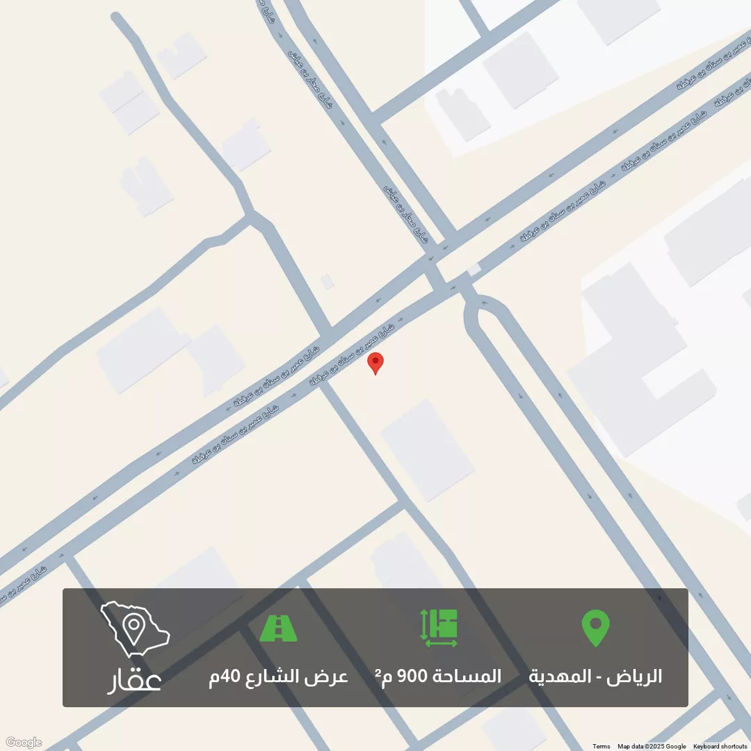 أرض للبيع في شارع صحار بن عياش ، حي المهدية ، الرياض ، منطقة الرياض 1 صورة