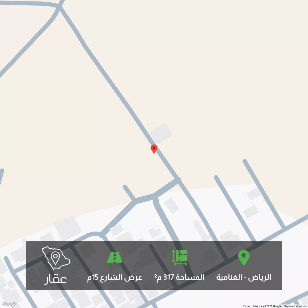 أرض للبيع في شارع ابزي الخزاعي, حي الغنامية, مدينة الرياض, منطقة الرياض 1 صورة