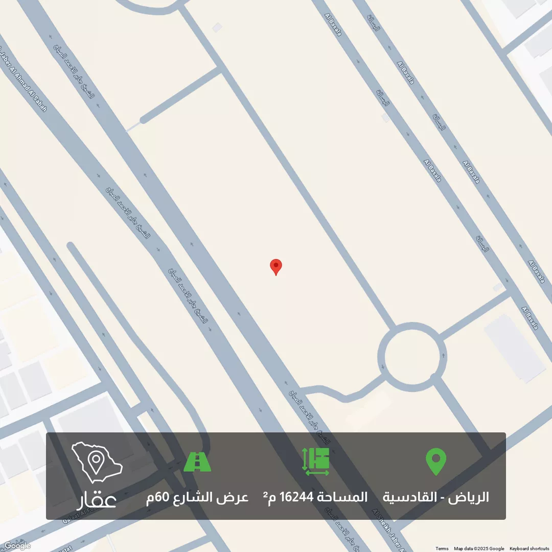 أرض للبيع في شارع الشيخ جابر الاحمد الصباح, حي القادسية, الرياض 1 صورة