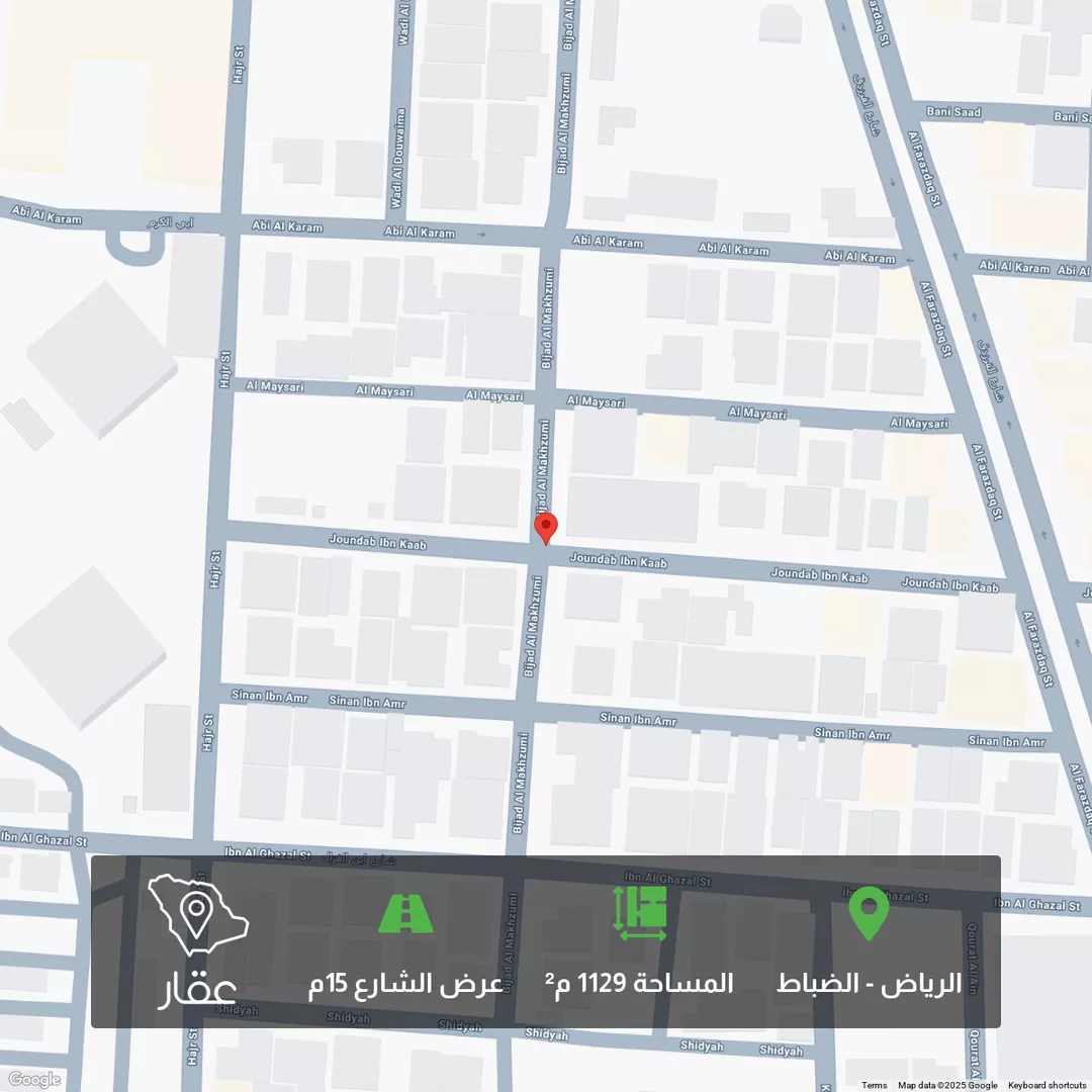 أرض للبيع في شارع بجاد المخزومي ، حي الضباط ، الرياض ، منطقة الرياض 1 صورة