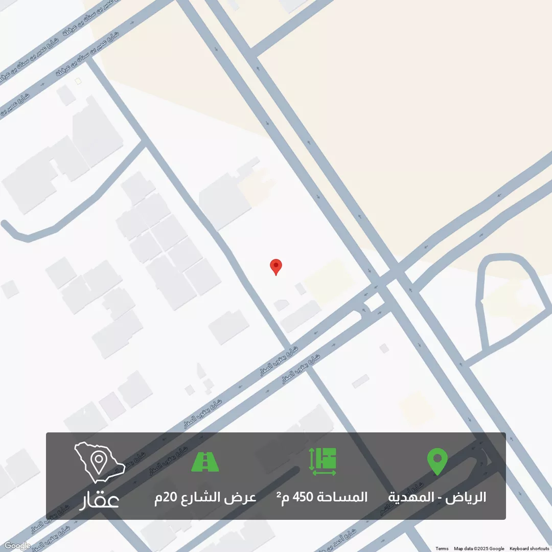 أرض للبيع في شارع أحمد بن الرملي, حي المهدية, مدينة الرياض, منطقة الرياض 1 صورة