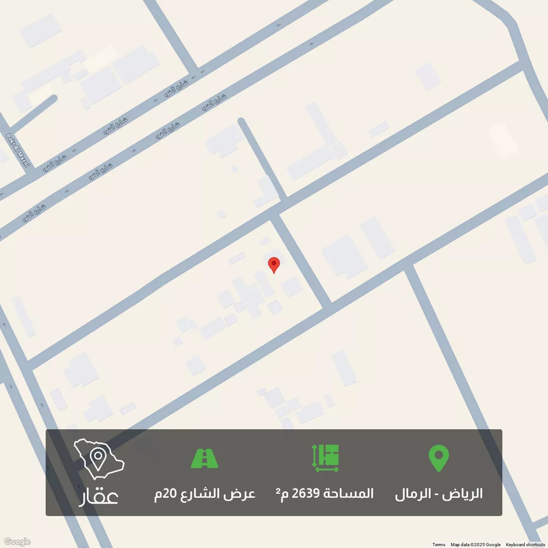 أرض للبيع في شارع ابن الحنيفيه, حي الرمال, مدينة الرياض, منطقة الرياض 1 صورة