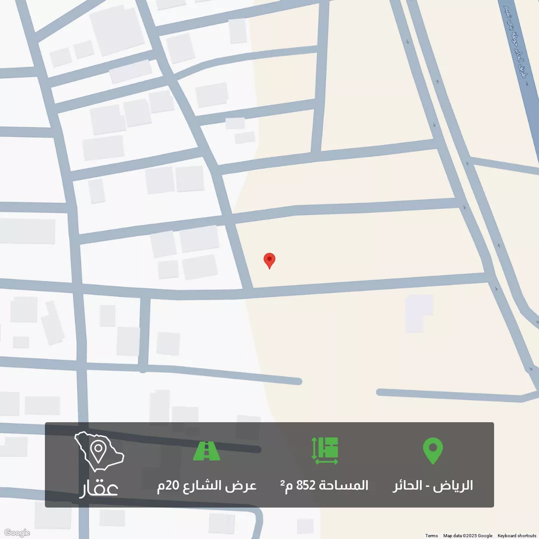 أرض للبيع في شارع ابي عمران الرشيد, حي الحائر, مدينة الرياض, منطقة الرياض 1 صورة