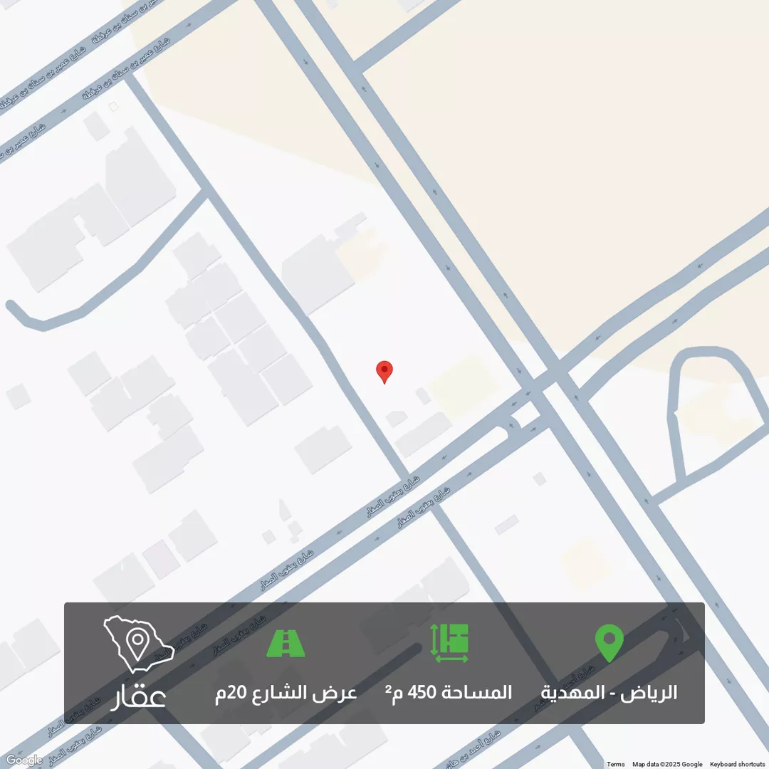 أرض للبيع في شارع أحمد بن الرملي, حي المهدية, مدينة الرياض, منطقة الرياض 1 صورة
