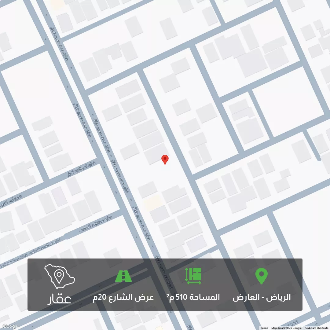 أرض للبيع في شارع شهيد الدين ثم الوطن ريان عبدالرحمن محمد الشهراني, حي العارض, مدينة الرياض, منطقة الرياض 1 صورة