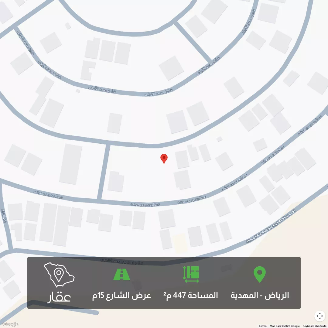 أرض للبيع في شارع فتيان بن محمد, حي المهدية, مدينة الرياض, منطقة الرياض 1 صورة