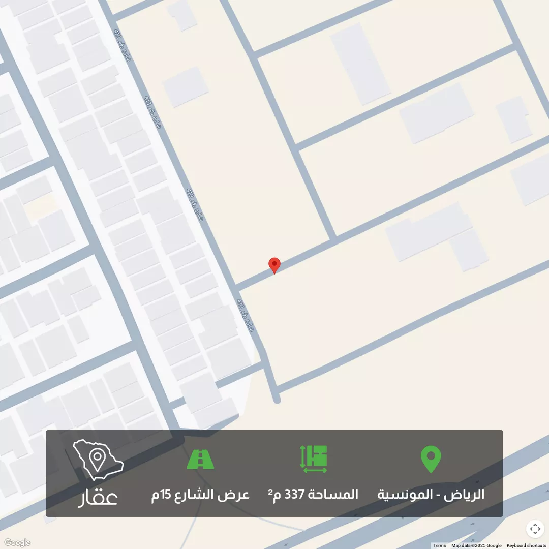 أرض للبيع في شارع رقم 452 ، حي المونسية ، الرياض ، منطقة الرياض 1 صورة