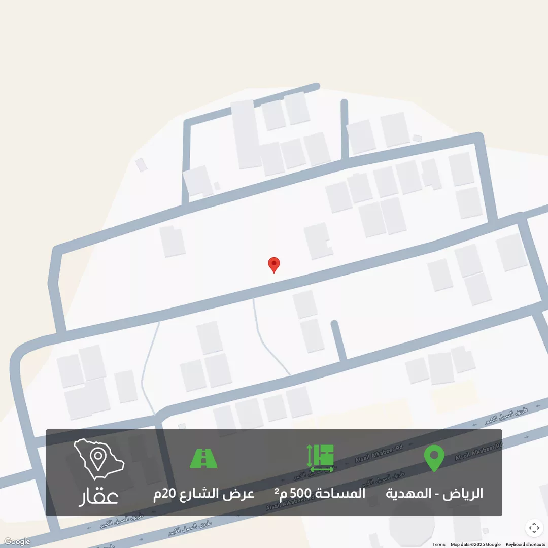 أرض للبيع في شارع إبراهيم بن علي بن علوي, حي المهدية, مدينة الرياض, منطقة الرياض 1 صورة