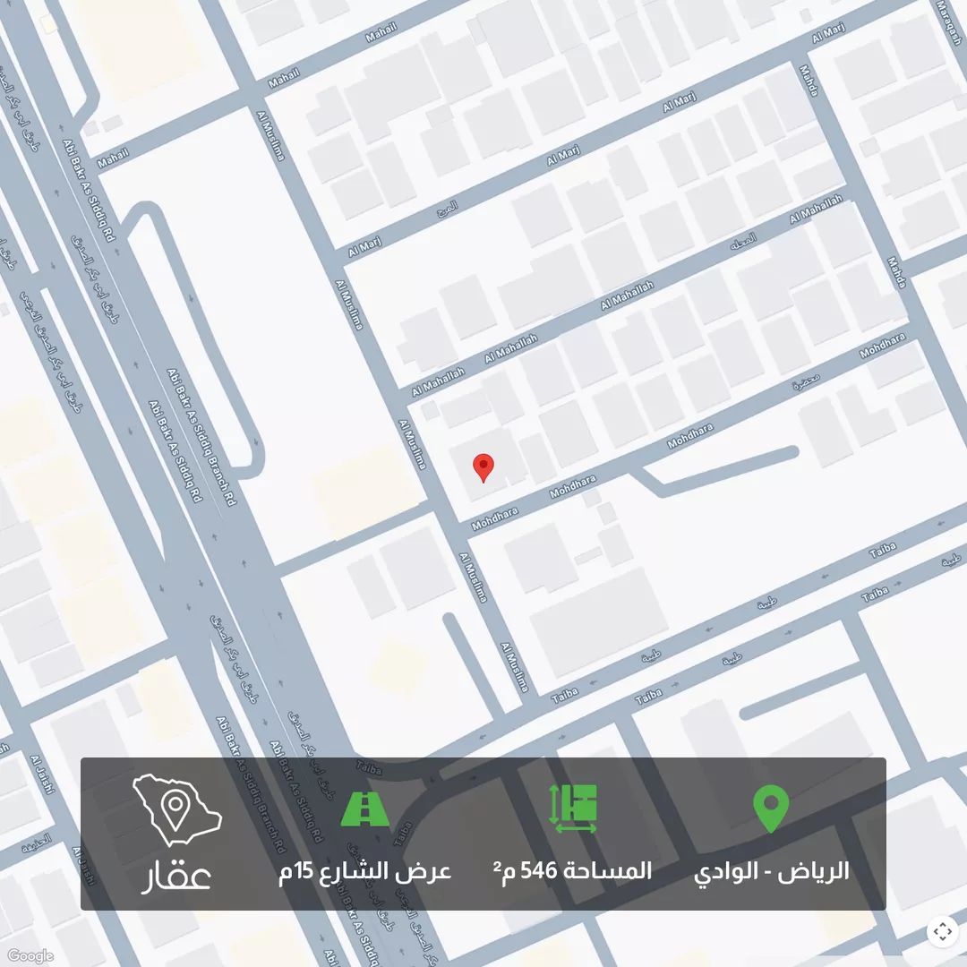 أرض للبيع في شارع مسلمه, حي الوادي, مدينة الرياض, منطقة الرياض 1 صورة