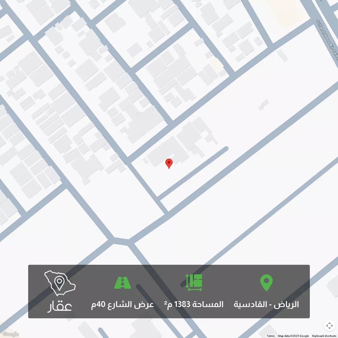 أرض للبيع في شارع ابراهيم الهلالي, حي القادسية, مدينة الرياض, منطقة الرياض 1 صورة