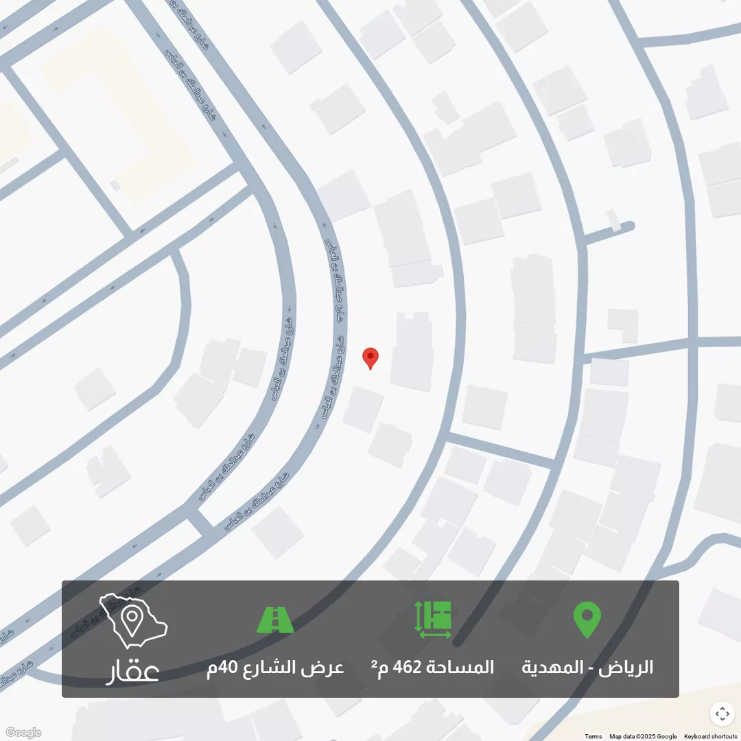 أرض للبيع في شارع عبدالملك بن عباس, حي المهدية, مدينة الرياض, منطقة الرياض 1 صورة