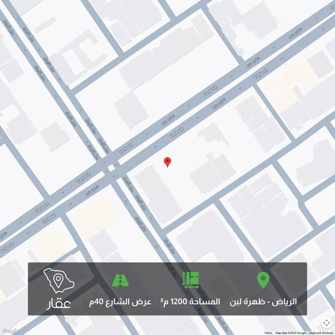 أرض للبيع في شارع ينبع, حي ظهرة لبن, مدينة الرياض, منطقة الرياض 1 صورة