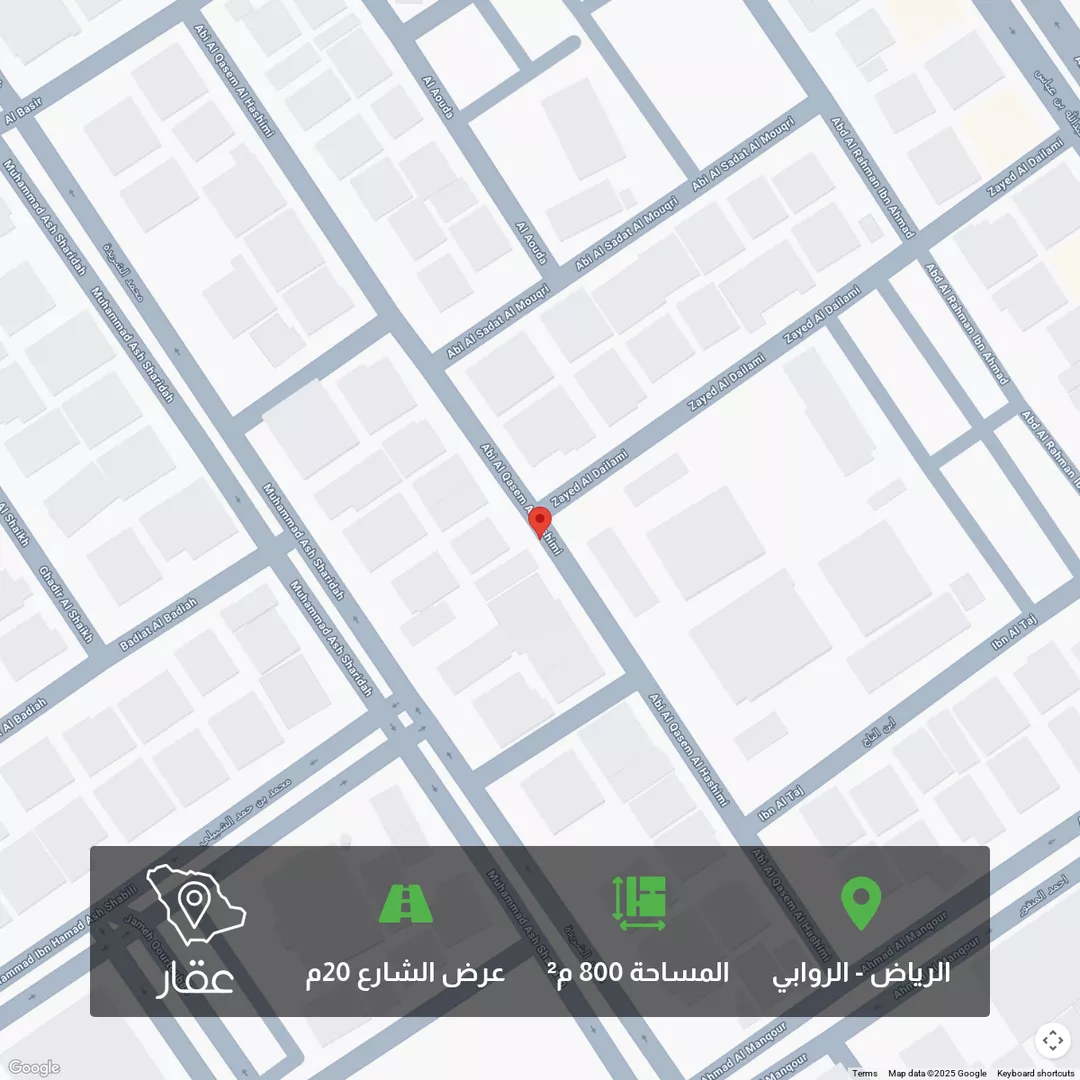 أرض للبيع في شارع ابي القاسم الهاشمي, الروابي, الرياض 1 صورة