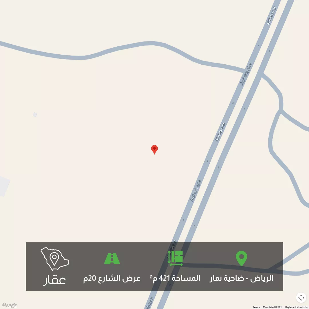 أرض للبيع في شارع وادي الهدارة, حي ضاحية نمار, مدينة الرياض, منطقة الرياض 1 صورة