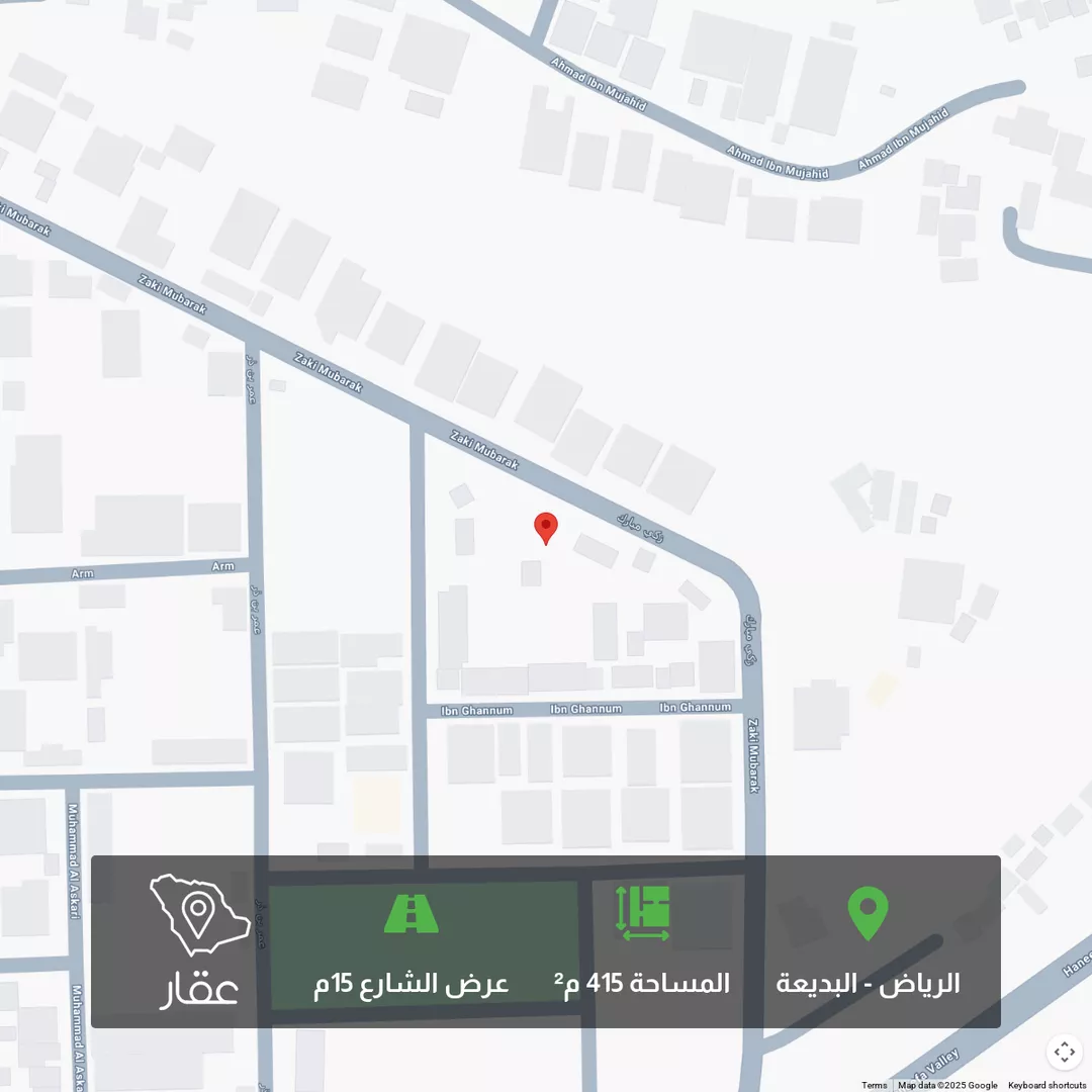 أرض للبيع في شارع زكي مبارك, حي البديعة, مدينة الرياض, منطقة الرياض 1 صورة