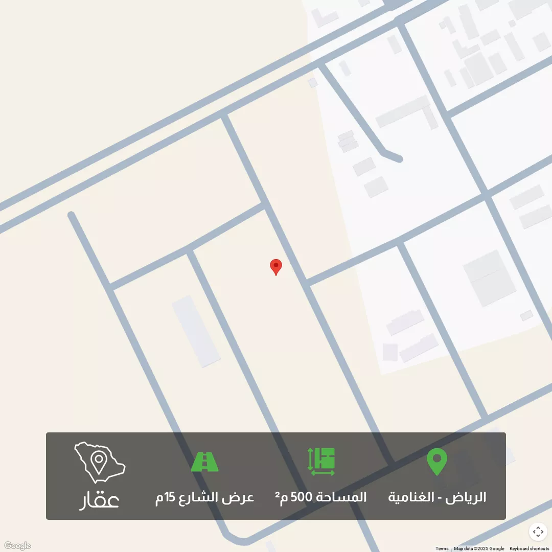 أرض للبيع في شارع أبي الفضائل العدل, حي الغنامية, مدينة الرياض, منطقة الرياض 1 صورة