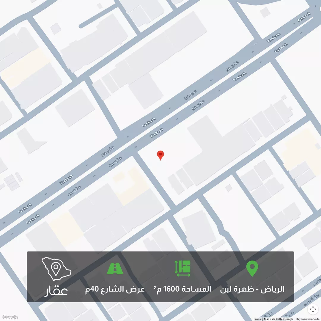 أرض للبيع في شارع ينبع, حي ظهرة لبن, مدينة الرياض, منطقة الرياض 1 صورة
