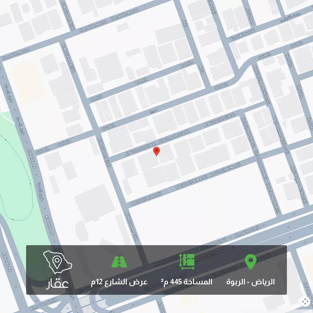أرض للبيع في شارع البرهان بن زيادة, حي الربوة, مدينة الرياض, منطقة الرياض 1 صورة