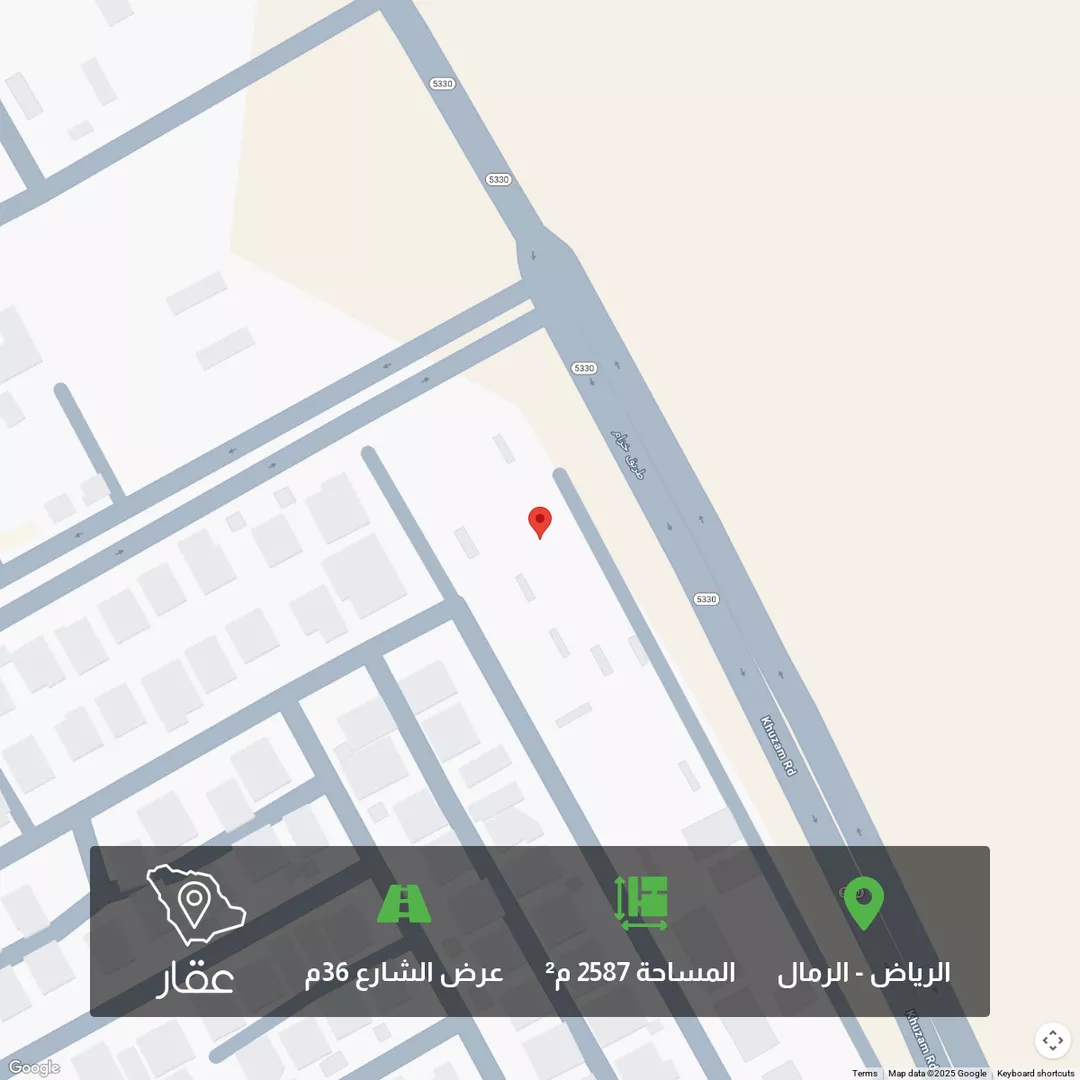 أرض للبيع في شارع خزام, حي الرمال, مدينة الرياض, منطقة الرياض 1 صورة