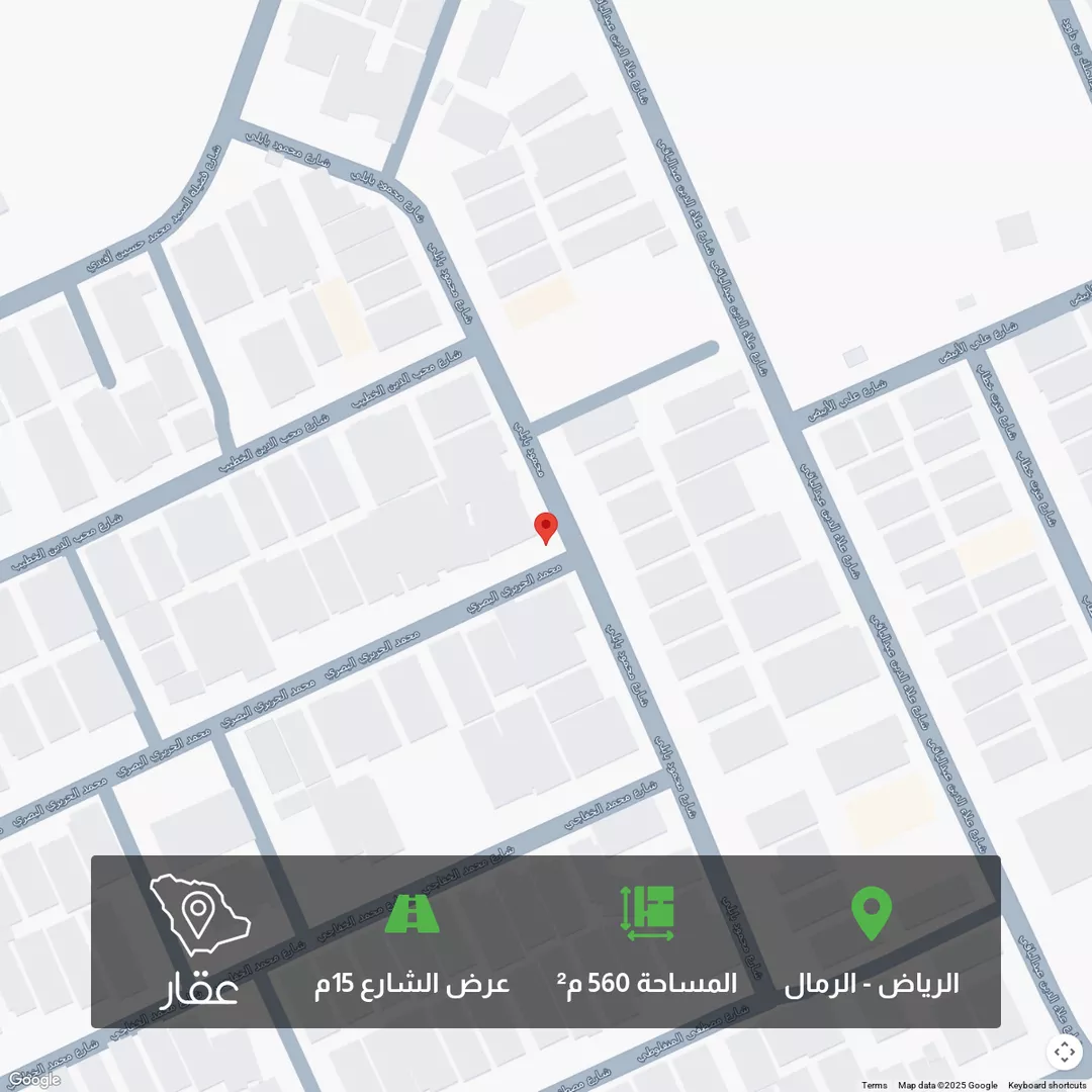 أرض للبيع في شارع محمود بابلي, حي الرمال, مدينة الرياض, منطقة الرياض 1 صورة