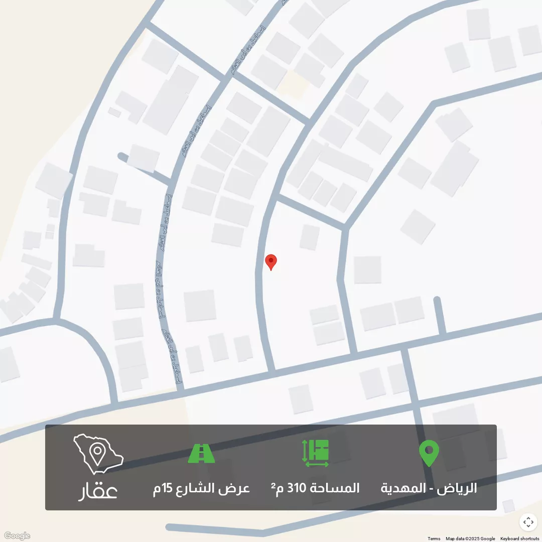 أرض للبيع في شارع محمد بن أحمد الفاسي, حي المهدية, مدينة الرياض, منطقة الرياض 1 صورة