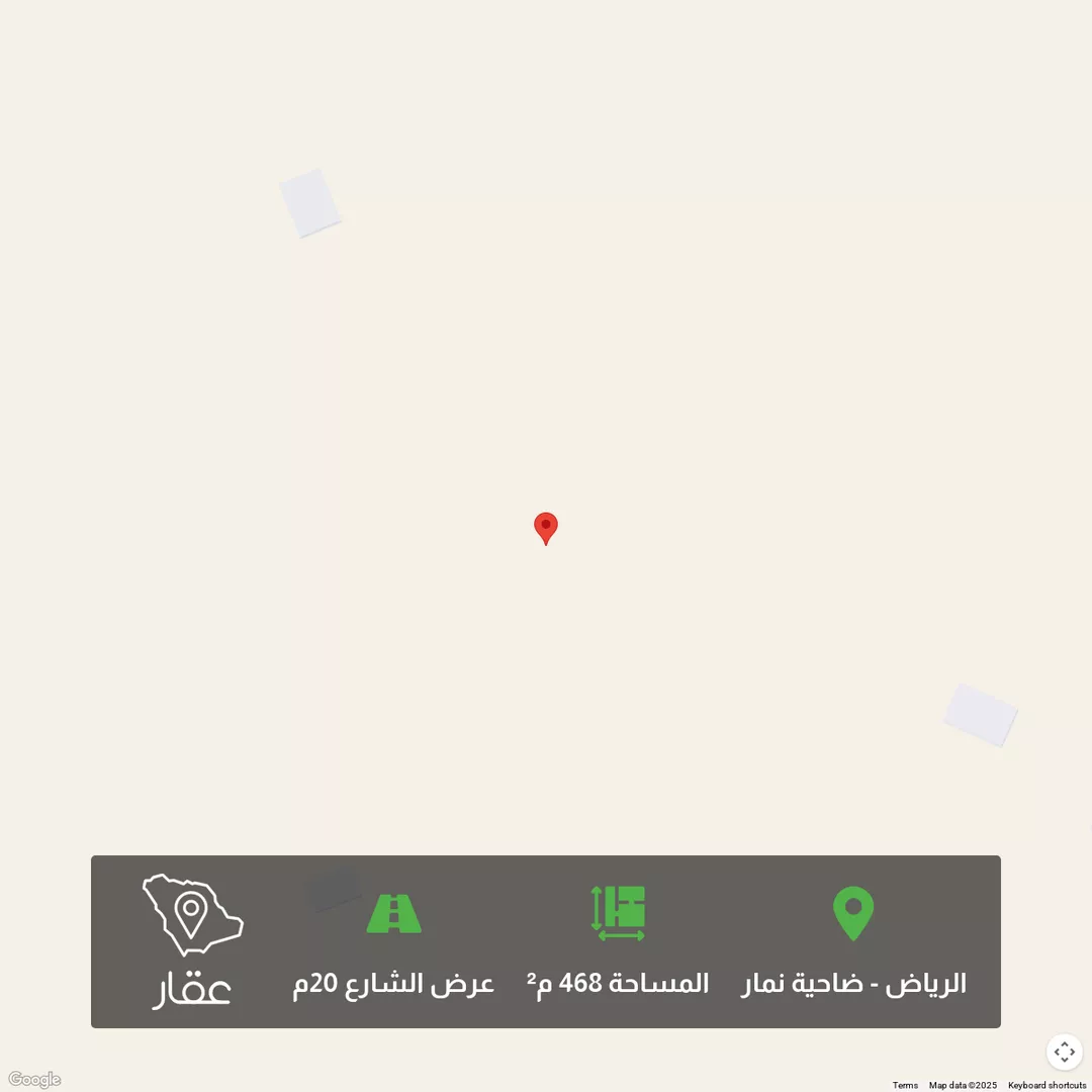 أرض للبيع في شارع يزيد بن الاصم, حي ضاحية نمار, مدينة الرياض, منطقة الرياض 1 صورة