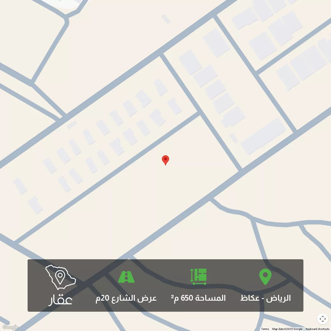 أرض للبيع في شارع الكافور, حي عكاظ, مدينة الرياض, منطقة الرياض 1 صورة