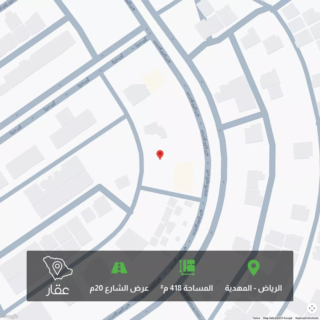 أرض للبيع في شارع حلل بنت أبي المكارم, حي المهدية, مدينة الرياض, منطقة الرياض 1 صورة