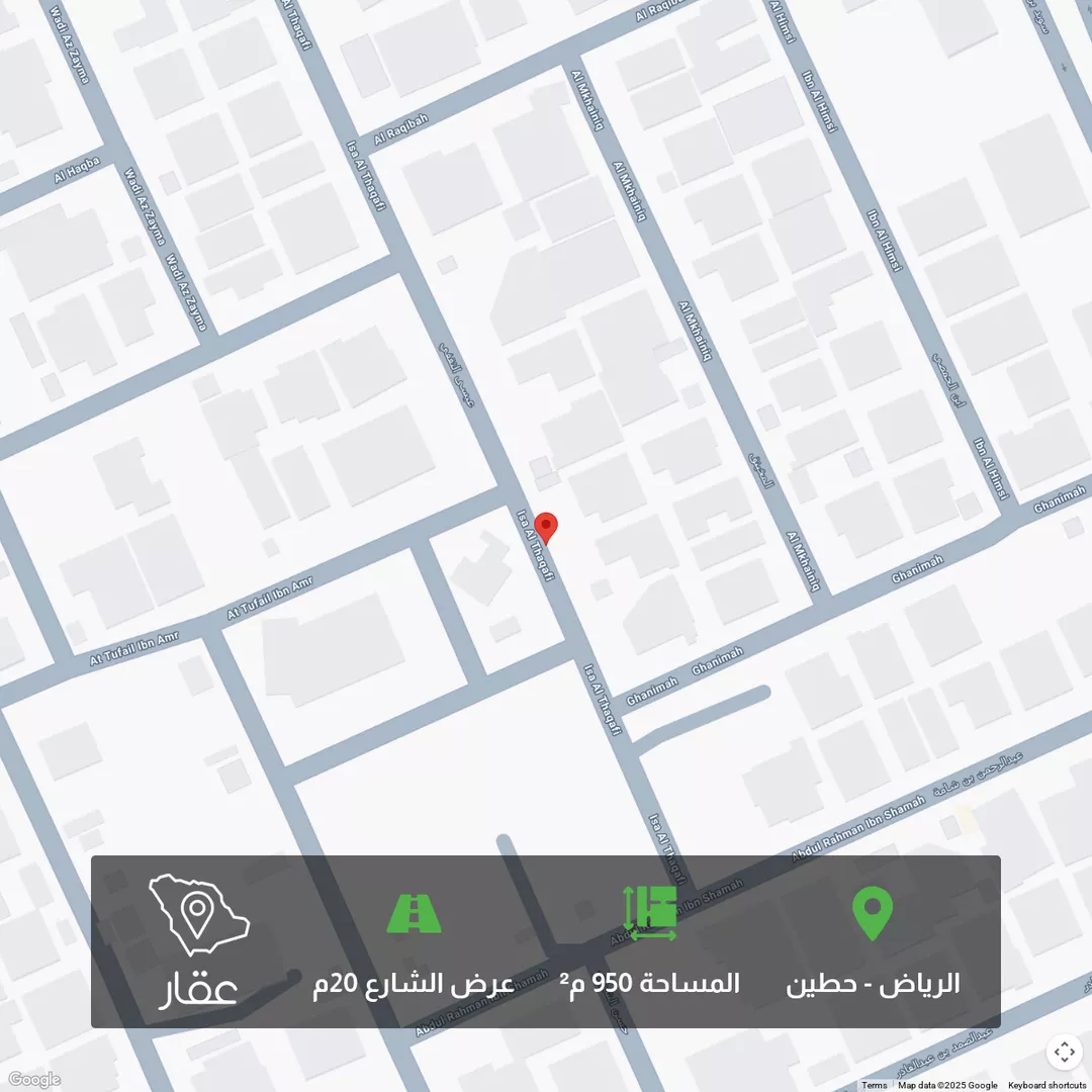 أرض للبيع في شارع عيسى الثقفي, حطين, الرياض 1 صورة