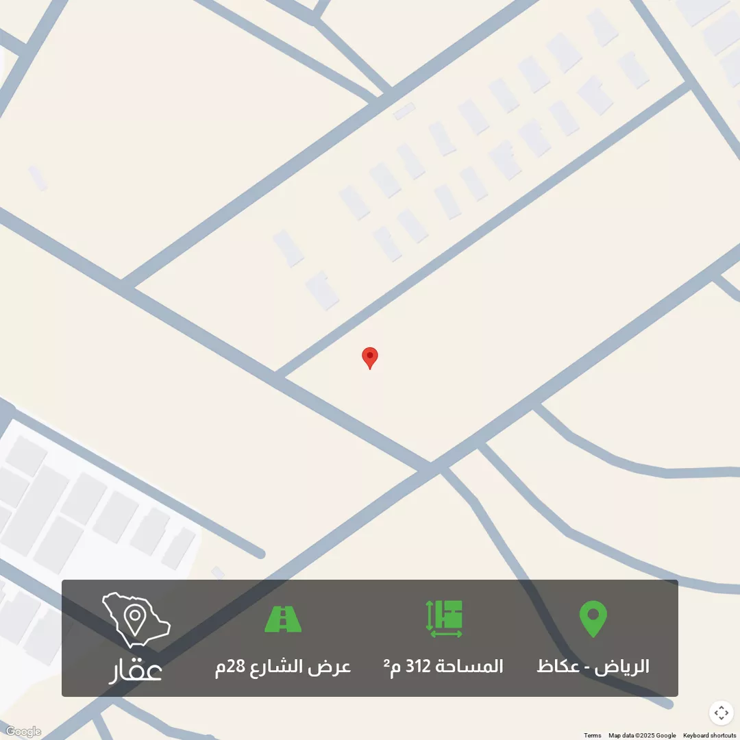 أرض للبيع في شارع رحمة الله السندي, حي عكاظ, مدينة الرياض, منطقة الرياض 1 صورة