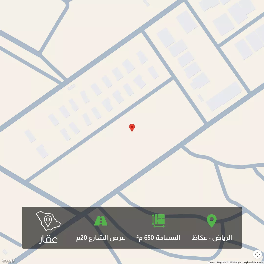 أرض للبيع في شارع الكافور, حي عكاظ, مدينة الرياض, منطقة الرياض 1 صورة