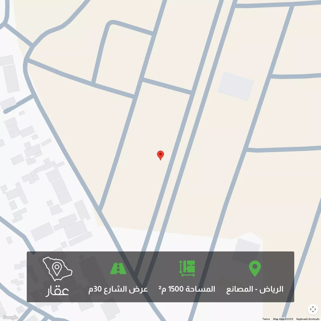 أرض للبيع في حي المصانع, مدينة الرياض, منطقة الرياض 1 صورة