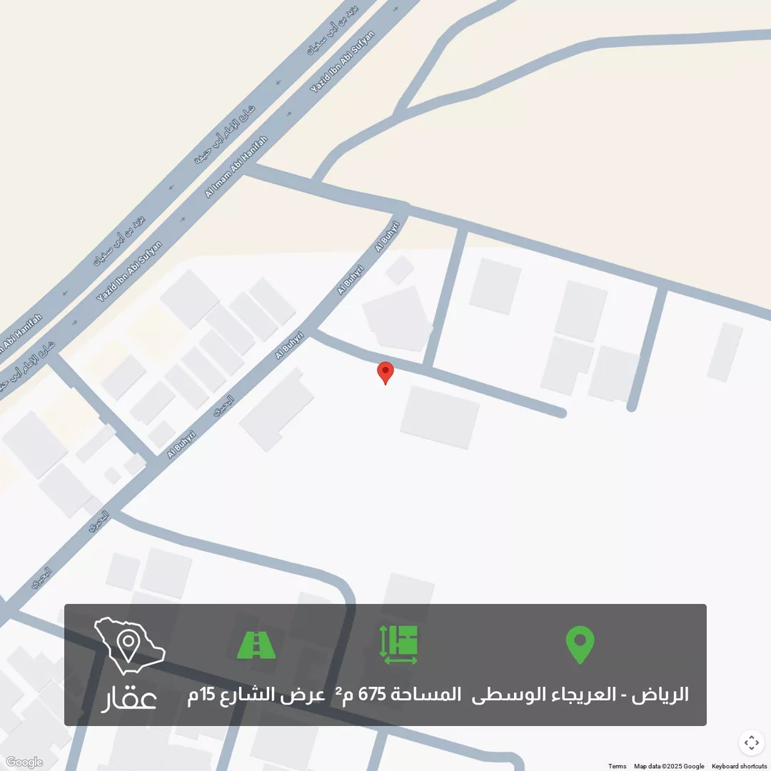 أرض للبيع في شارع البرجان, حي العريجاء الأوسط, مدينة الرياض, منطقة الرياض 1 صورة