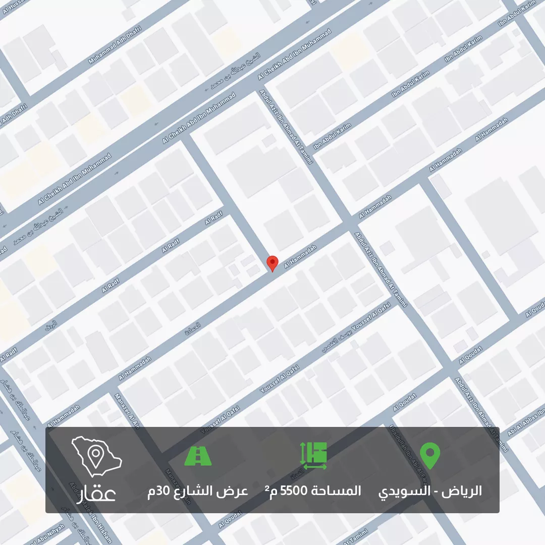 أرض للبيع في شارع الحمادة, حي السويدي, مدينة الرياض, منطقة الرياض 1 صورة