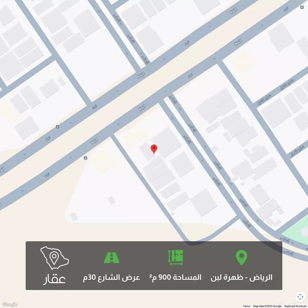 أرض للبيع في شارع النفيسان, حي ظهرة لبن, مدينة الرياض, منطقة الرياض 1 صورة