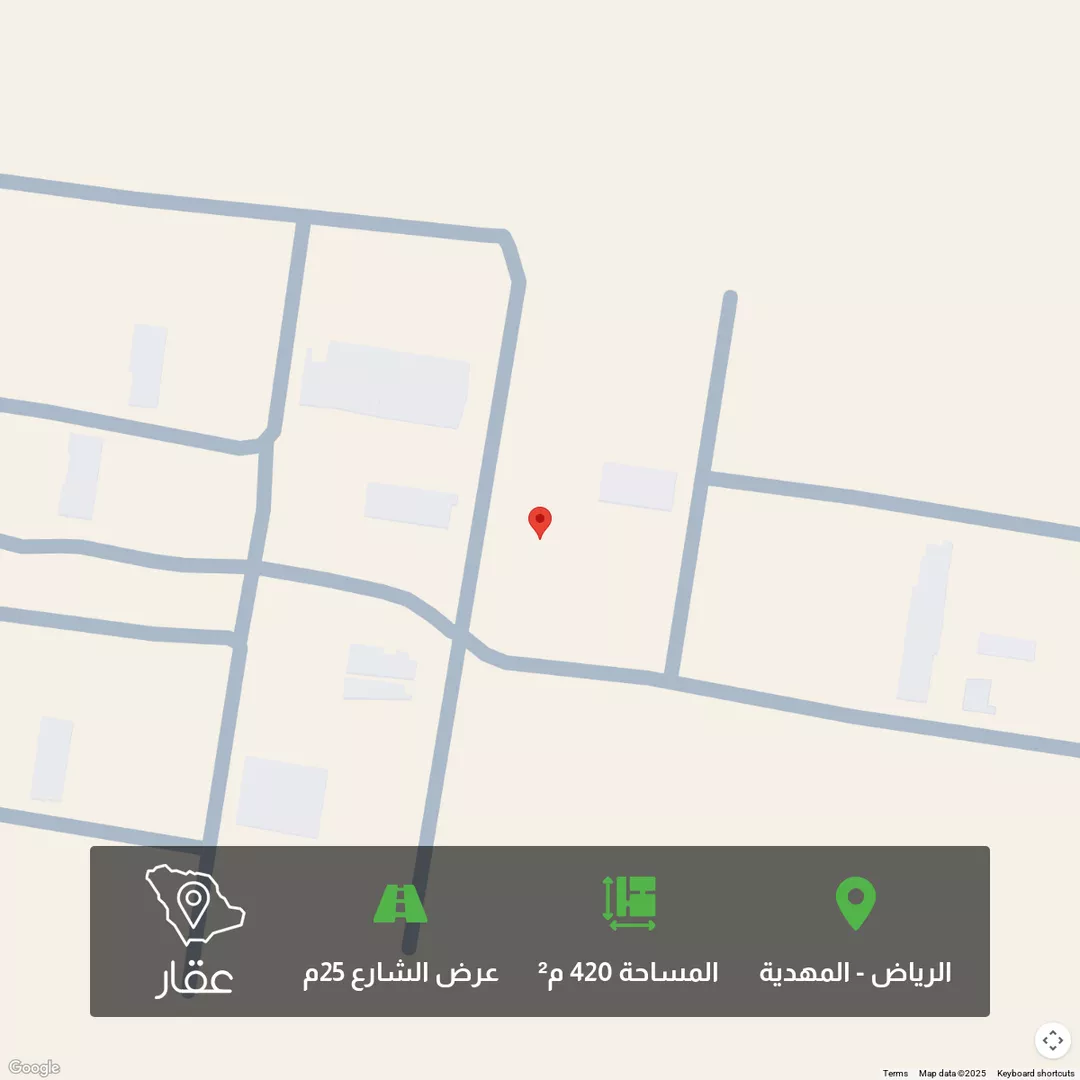 أرض للبيع في شارع احمد بن عبدالمنعم الدمنهوري, حي المهدية, مدينة الرياض, منطقة الرياض 1 صورة