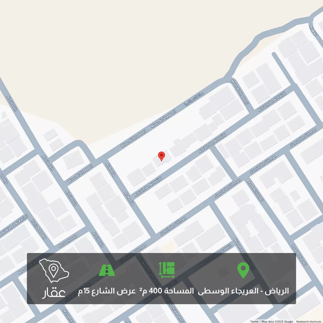 أرض للبيع في شارع الفتح بن الحجاج, حي العريجاء الأوسط, مدينة الرياض, منطقة الرياض 1 صورة