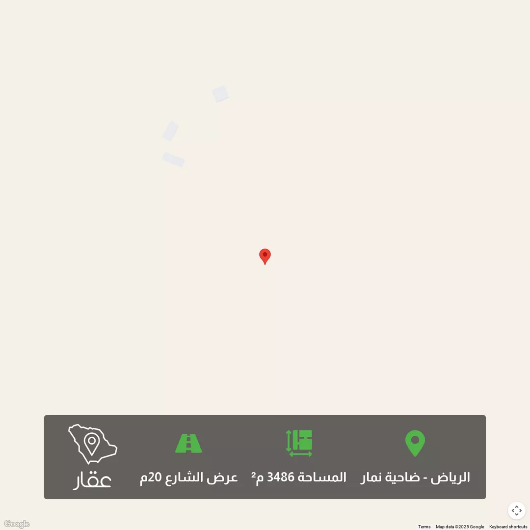 أرض للبيع في شارع الحتيم, حي ضاحية نمار, مدينة الرياض, منطقة الرياض 1 صورة