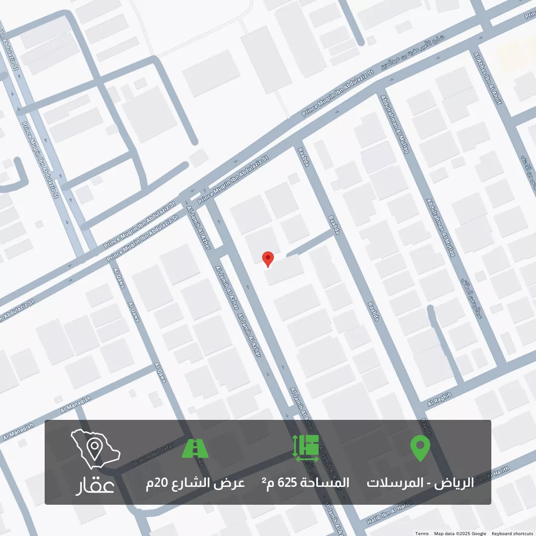 أرض للبيع في شارع الجامع الأزهر, حي المرسلات, مدينة الرياض, منطقة الرياض 1 صورة