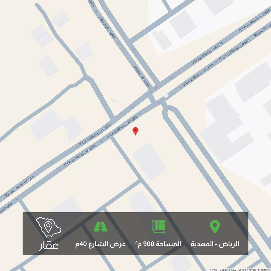 أرض للبيع في شارع شارع صحار بن عياش, حي المهدية, مدينة الرياض, منطقة الرياض 1 صورة