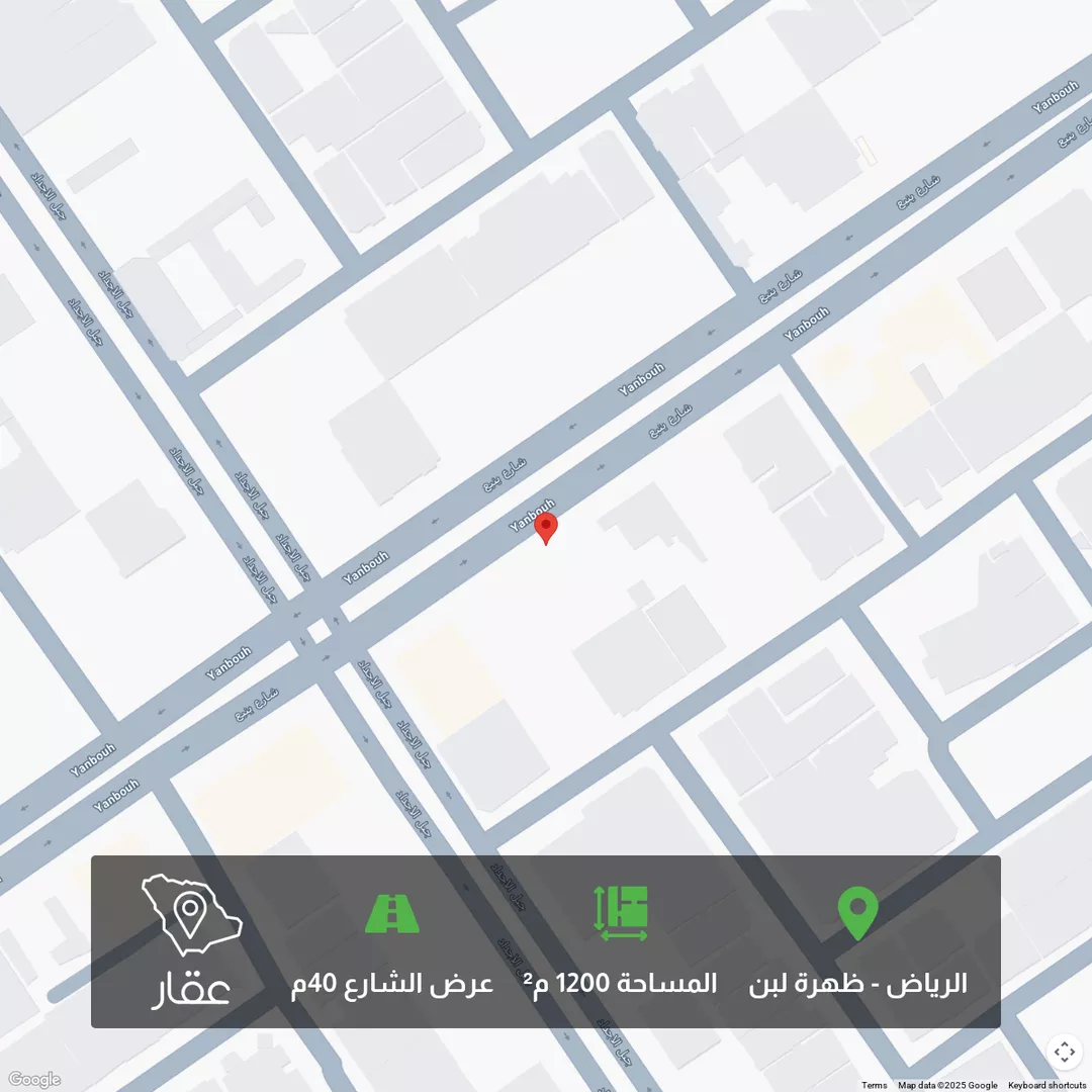 أرض للبيع في شارع ينبع, حي ظهرة لبن, مدينة الرياض, منطقة الرياض 1 صورة