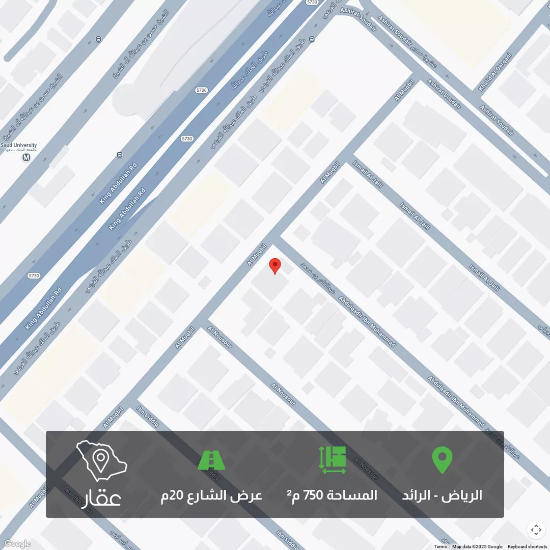أرض للبيع في شارع عبدالقادر بن محمد, حي الرائد, مدينة الرياض, منطقة الرياض 1 صورة