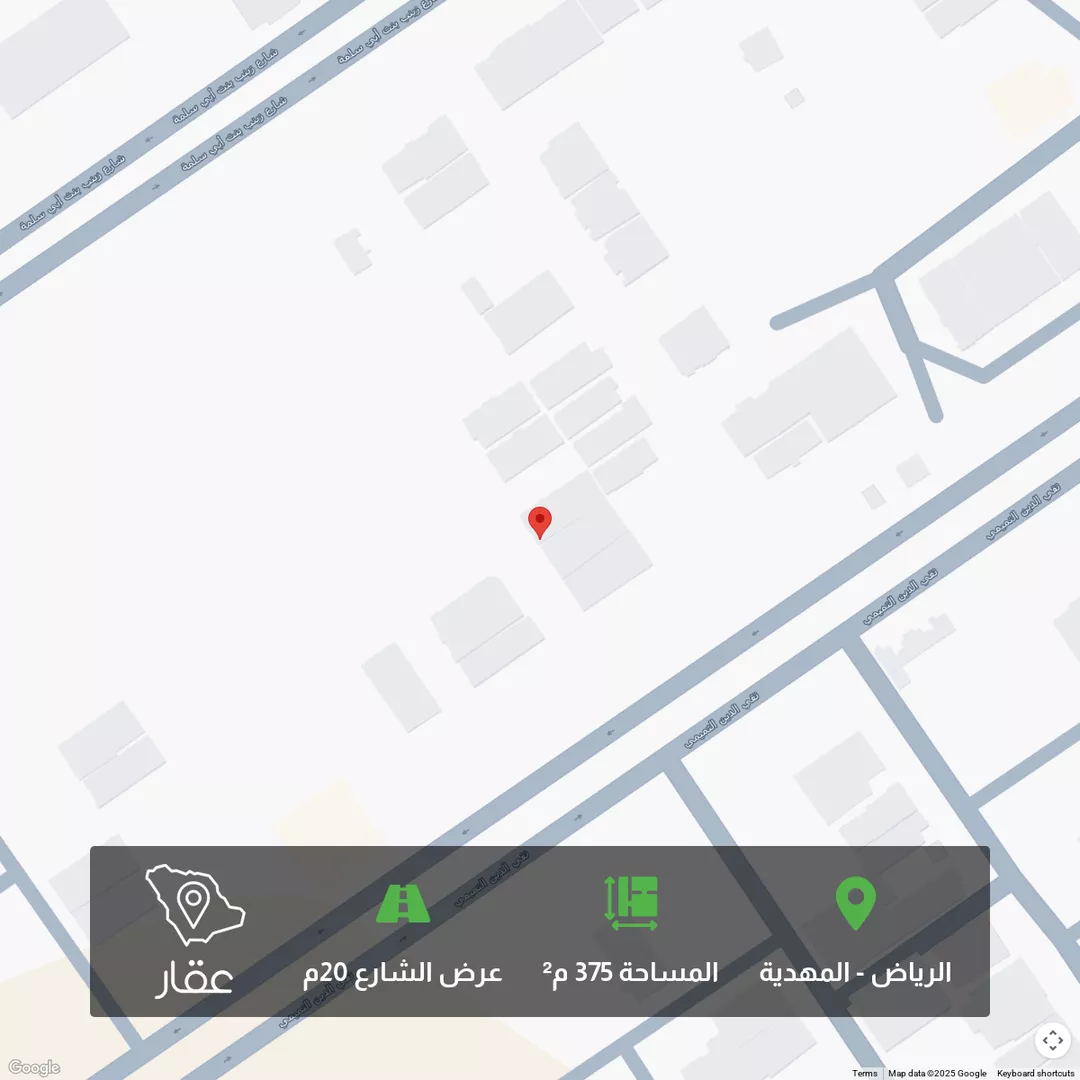 أرض للبيع في شارع أبي موسى المديني, حي المهدية, مدينة الرياض, منطقة الرياض 1 صورة
