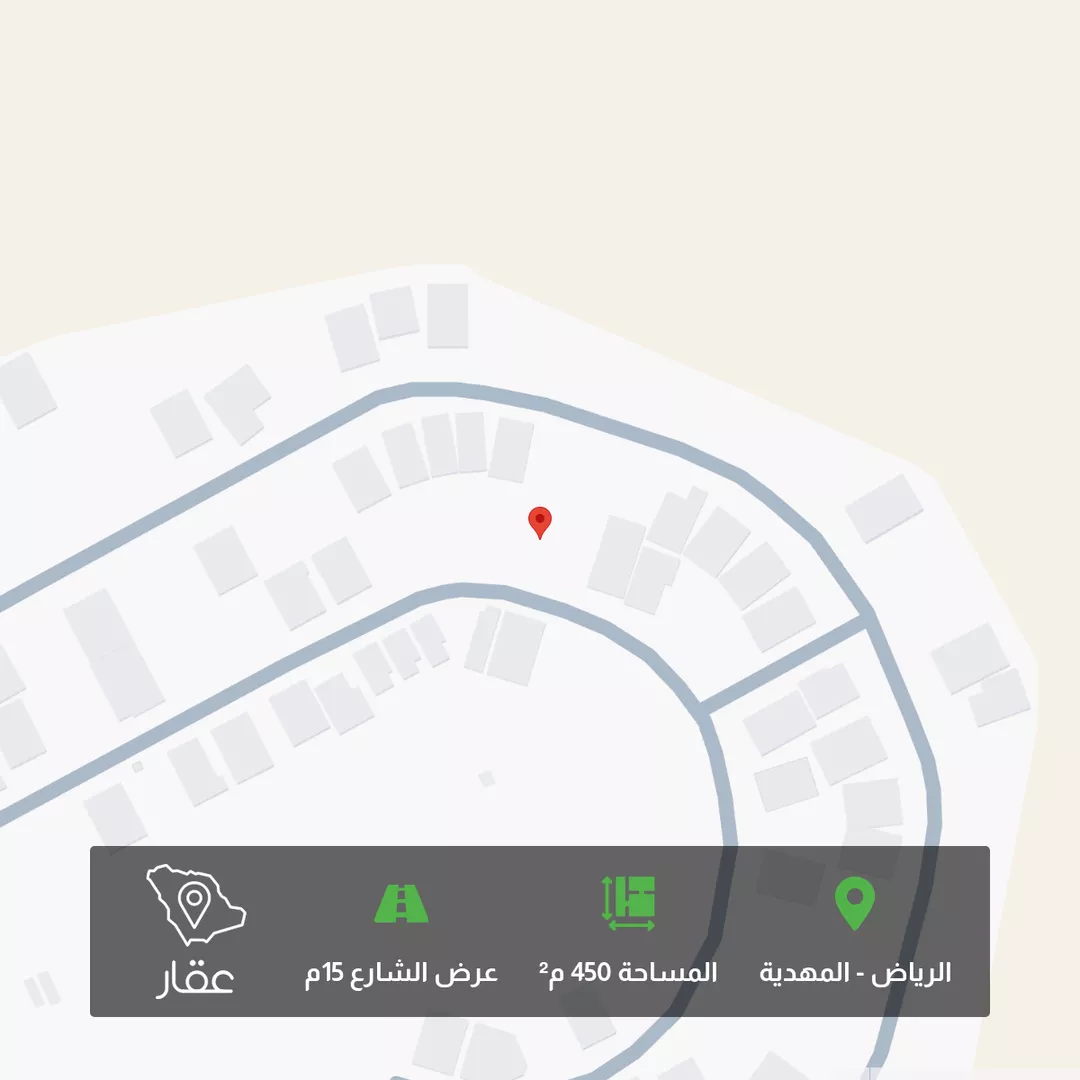 أرض للبيع في شارع عمر بن يوسف المقرئ, حي المهدية, مدينة الرياض, منطقة الرياض 1 صورة