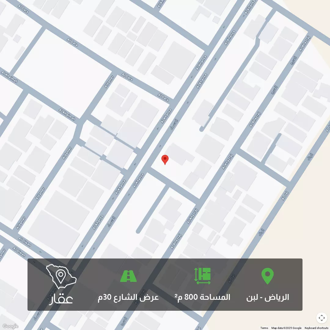 أرض للبيع في شارع الخنساء, حي لبن, مدينة الرياض, منطقة الرياض 1 صورة