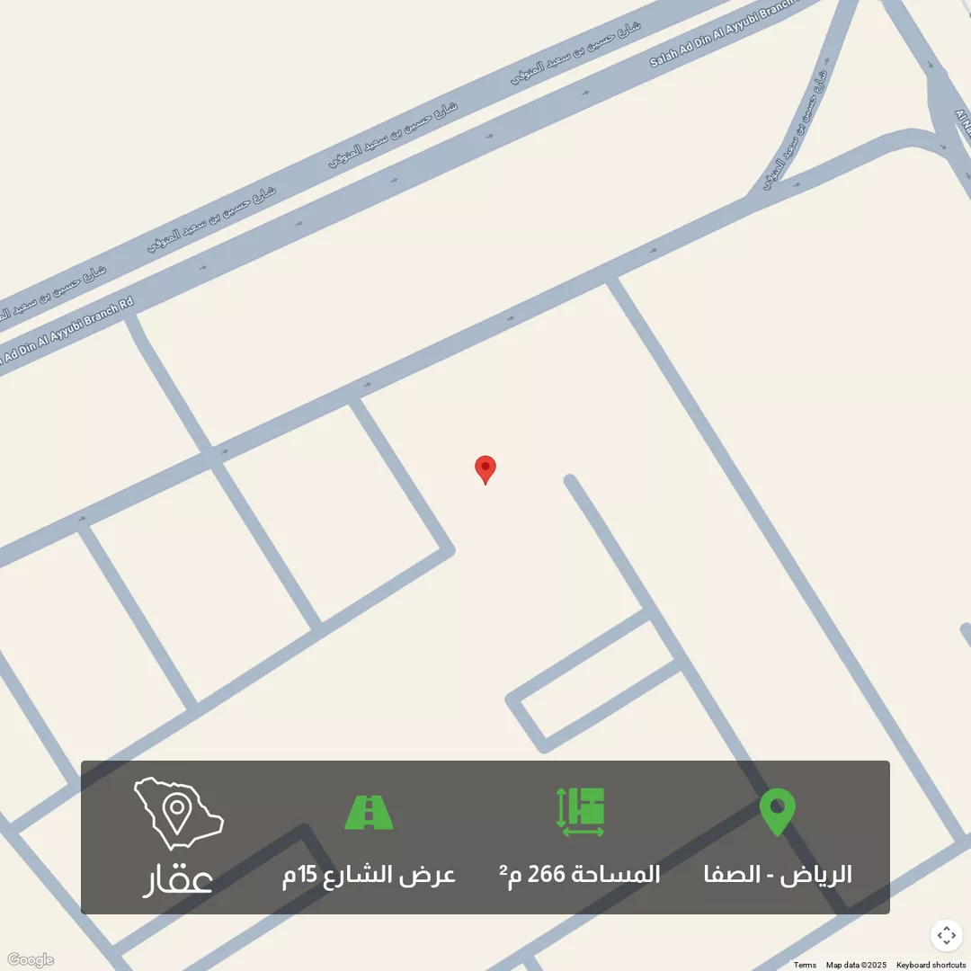 أرض للبيع في شارع حسين, حي الصفاء, مدينة الرياض, منطقة الرياض 1 صورة