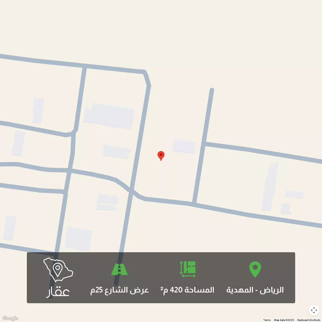 أرض للبيع في شارع احمد بن عبدالمنعم الدمنهوري, حي المهدية, مدينة الرياض, منطقة الرياض 1 صورة