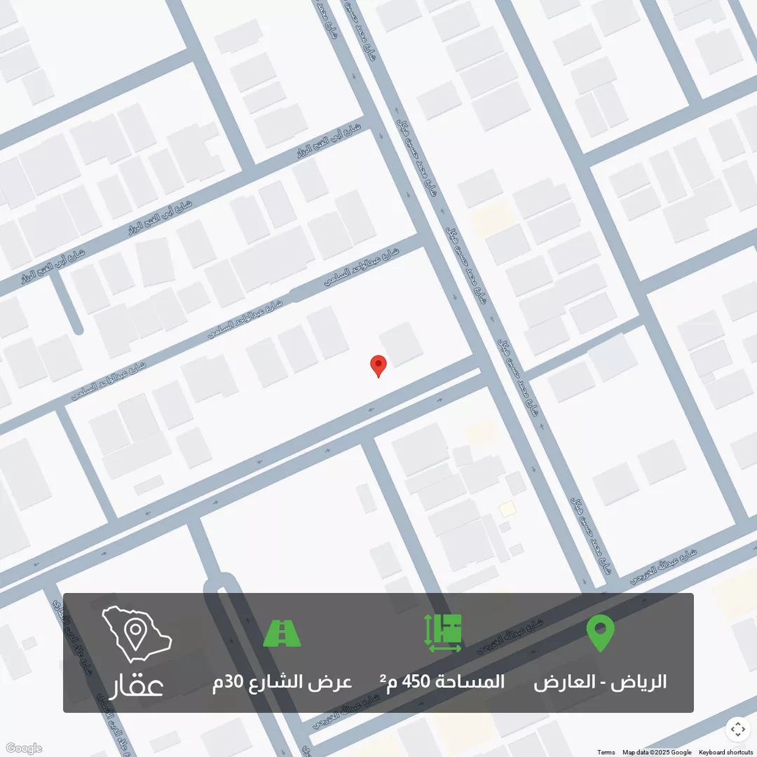 أرض للبيع في شارع احمد بن ابراهيم الفوني, حي العارض, مدينة الرياض, منطقة الرياض 1 صورة