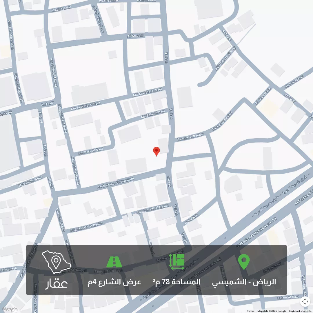 أرض للبيع في شارع ابي بكر الداني, حي الشميسي, مدينة الرياض, منطقة الرياض 1 صورة